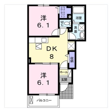 コンフォール矢三 B 102の間取り図