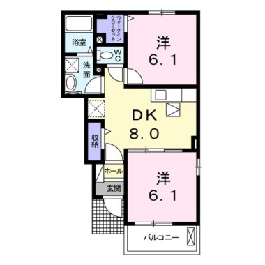 コンフォール矢三 B 105の間取り図