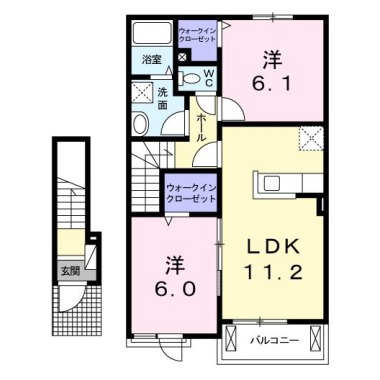 コンフォール矢三 B 201の間取り図