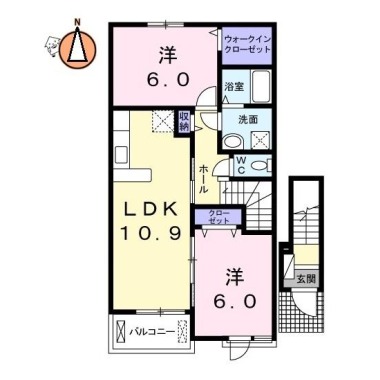 コンフォール矢三 C 201の間取り図