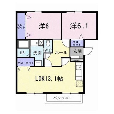 ユーメゾン内浜 201の間取り図