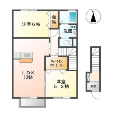 春日 アパート 2LDK 203の間取り図