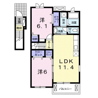 プランドール ドゥー 201の間取り図