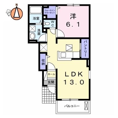 ミルト西新浜I 105の間取り図