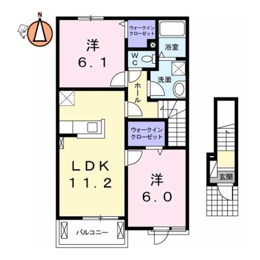 ミルト西新浜I 202の間取り図