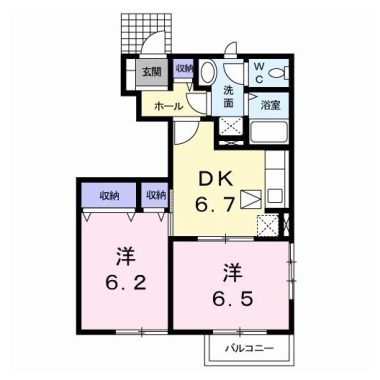アビタシオン勝瑞D 101の間取り図