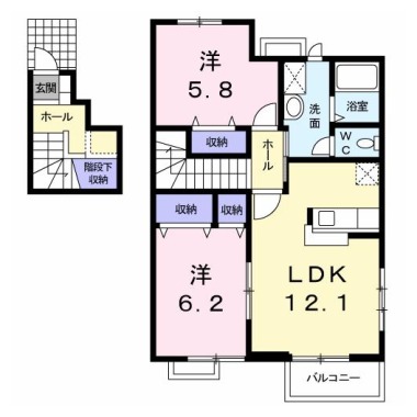 アビタシオン勝瑞D 201の間取り図