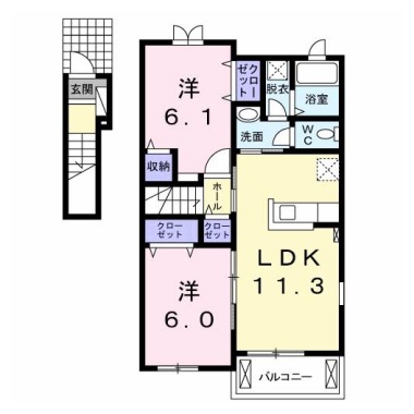 ロイヤル オークB 201の間取り図