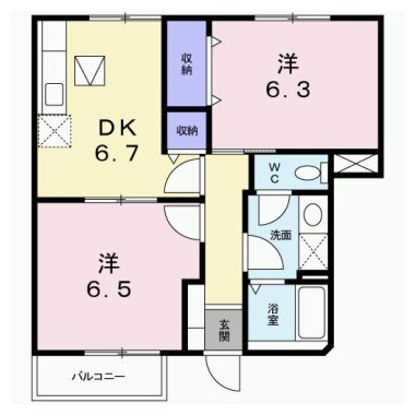 ホワイトリバー B 102の間取り図