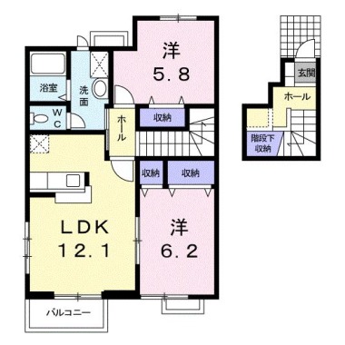 アビタシオン勝瑞G 202の間取り図