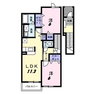 エスタシオン湯立 202の間取り図