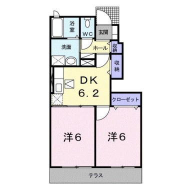 サンシャインオールウェイズB 102の間取り図