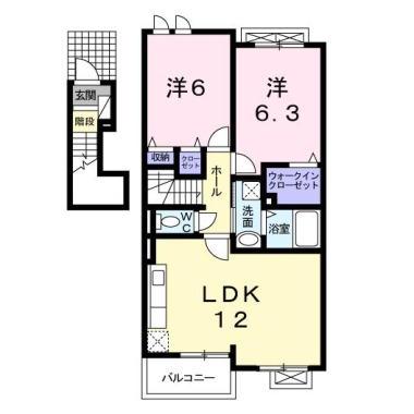 カーサ フェリーチェ A 202の間取り図