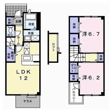 デュエル ミサキA 105の間取り図