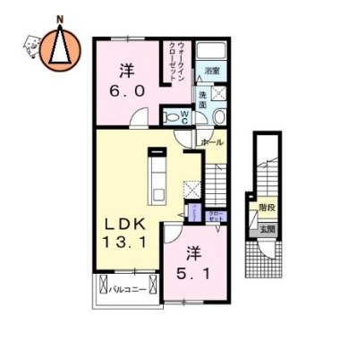 グレイス・ヴィラ 202の間取り図