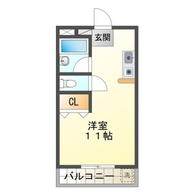 南田宮 マンション 1R 105の間取り図