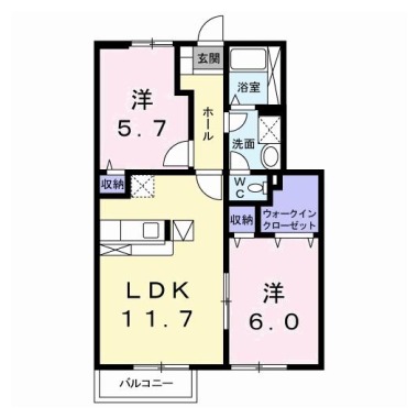 フィール ファインA 102の間取り図