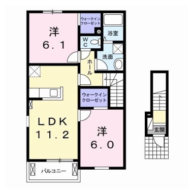 クラール鴨島 A 201の間取り図