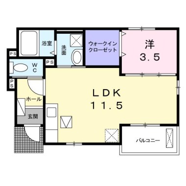 ルミエール六反地 102の間取り図