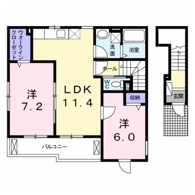 ルミエール六反地 201の間取り図