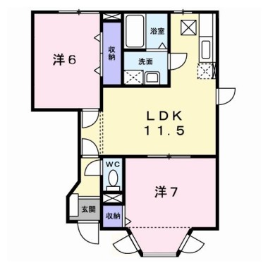 アムール・ハザカD 102の間取り図