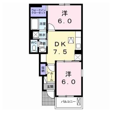 ポワールI 103の間取り図