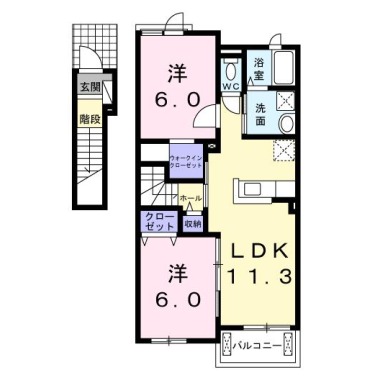 ポワールII 202の間取り図