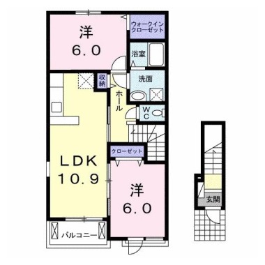 エルハーベン加茂宮C 201の間取り図