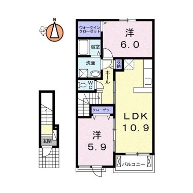 エルハーベン加茂宮C 202の間取り図