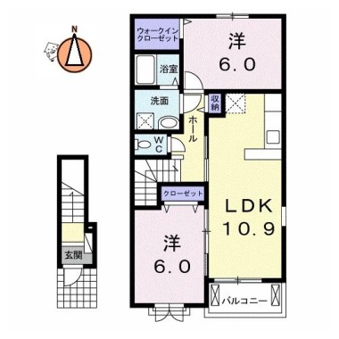 エルハーベン加茂宮C 203の間取り図