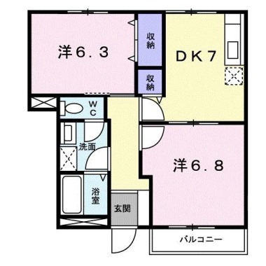 Vシャトー アロースリーII 103の間取り図