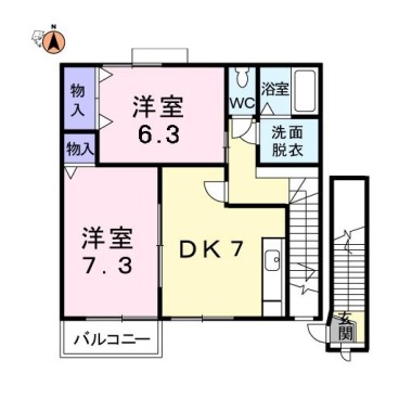 Vシャトー アロースリーII 201の間取り図