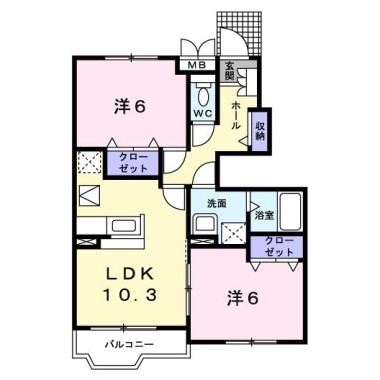 エスペランスB 103の間取り図