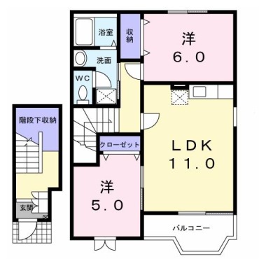 ラフィネ北島 203の間取り図