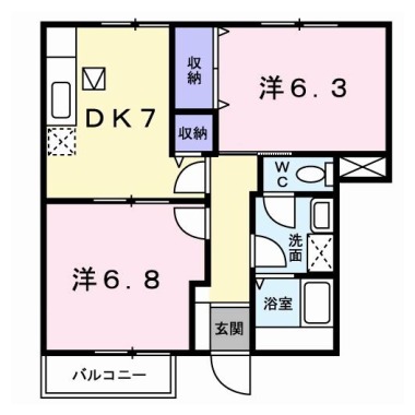 ビレッジあいB 101の間取り図