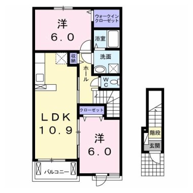 ハピネス 北島C 202の間取り図