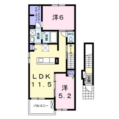 ハピネス 北島D 201の間取り図