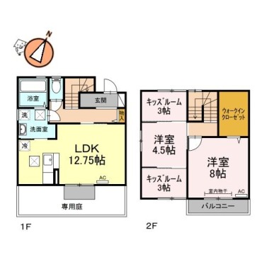 パルクアミティエII 103の間取り図