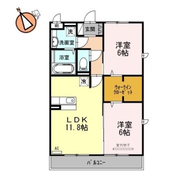 アーバンコート沖洲 二番館 101の間取り図