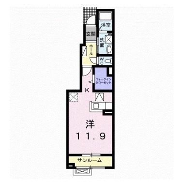 ハピネス 北島E 102の間取り図