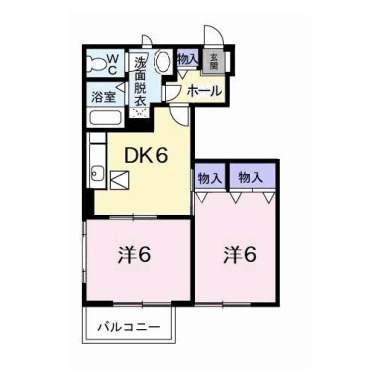 アビタシオン勝瑞F 102の間取り図