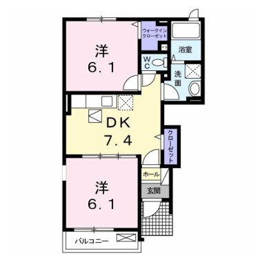 ルミエール下大野 A 101の間取り図