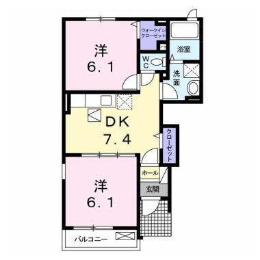 ザ サニーヴィラ 箸蔵 101の間取り図