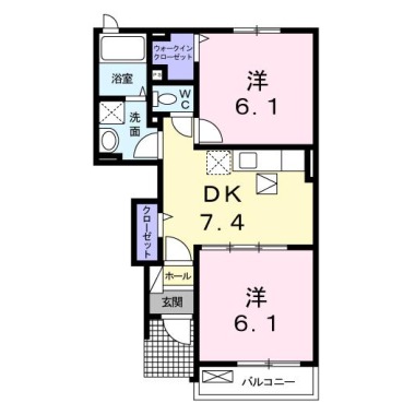 ザ サニーヴィラ 箸蔵 102の間取り図