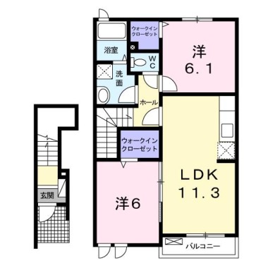 ザ サニーヴィラ 箸蔵 202の間取り図