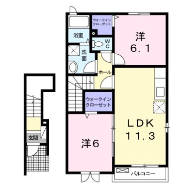 ザ サニーヴィラ 箸蔵 205の間取り図