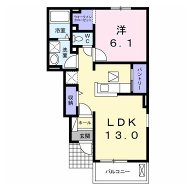 フルール 蘭B 103の間取り図