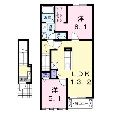 ライオンハートB 203の間取り図