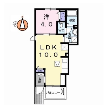 グランディール沖洲 A 101の間取り図