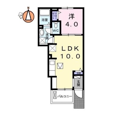 グランディール沖洲 A 102の間取り図